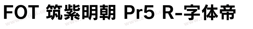 FOT 筑紫明朝 Pr5 R字体转换